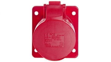 PCE Kotna vtičnica 16A 5P 400V /75x85/ rdeča IP44 415-6F87