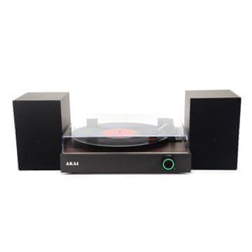 Akai AKAI ATT-200SP stereo gramofon z zunanjimi zvočniki, les/črn