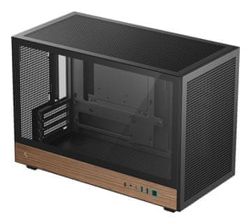 DEEPCOOL DeepCool CH260 WOOD Micro Tower PC ohišje - črno/leseno, z okencem
