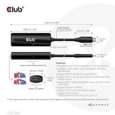 Club 3D CLUB3D CAC-1573 USB-C na HDMI adapter, 8K60Hz/4K120Hz HDR10+, PD 3.0