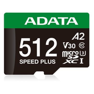A-Data ADATA Speed Plus MicroSDXC 512 GB UHS Class 3 (U3), V30, A2