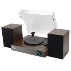 Akai AKAI ATT-200SP stereo gramofon z zunanjimi zvočniki, les/črn