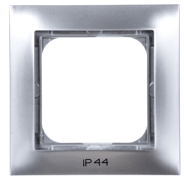 shumee Impresja enojni okvir za stikala IP44 srebrn RH-1Y/18