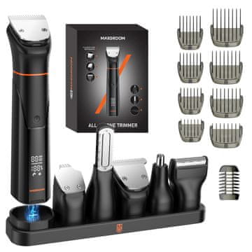 MAXGROOM MAXGROOM JK-666 6-v-1 trimer za brado, lase, telo, nos in ušesa IPX6 - črn