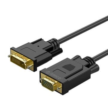 Orico Orico XD-DITV DVI 24+1 v VGA adapter kabel, Full HD, 5m - črn