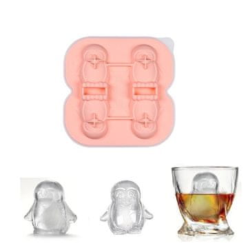shumee Silikonski modelčki za led za 4 kocke, pingvini FNL08