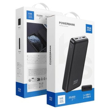 Blue Star Powerbank Blue Star W2015 2,1 A 20.000 mAh, črn