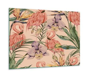 shumee Steklena zaščitna plošča ZA štedilnik 60x52 flamingos