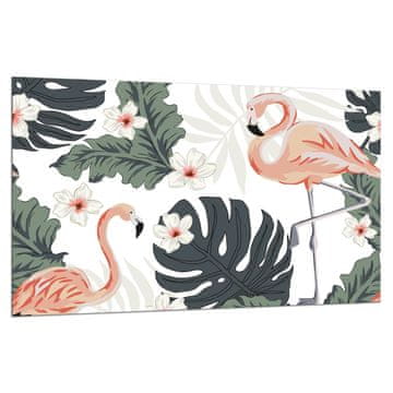 shumee Steklena zaščitna plošča ZA štedilnik 80x52 flamingos