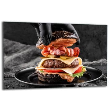shumee Steklena zaščitna plošča ZA štedilnik 80x52 hamburger