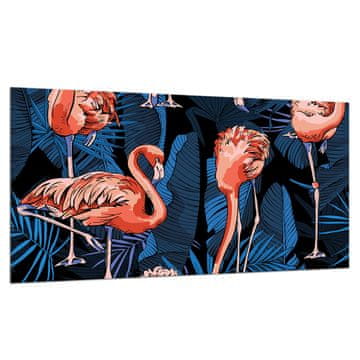 shumee Steklena zaščitna plošča ZA štedilnik 90x52 flamingos