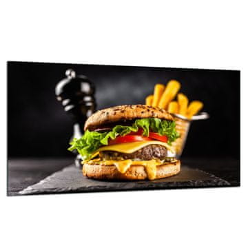 shumee Steklena zaščitna plošča ZA štedilnik 90X52 hamburger