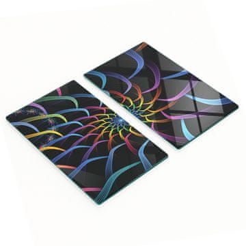 shumee Komplet 2 kaljenih steklenih tabel za abstraktno sliko 2x30x52 cm