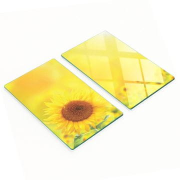 shumee Večnamenske dekorativne steklene table Rumene sončnice 2x30x52 cm