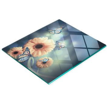 shumee Kaljena večnamenska dekorativna steklena tabla z gerbero 60x52 cm