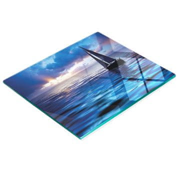 shumee Kaljena večnamenska dekorativna steklena tabla Yacht Sea 60x52 cm