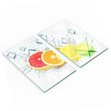 shumee Elegantne in trpežne steklene table z vzorcem citrusov 2x30x52 cm