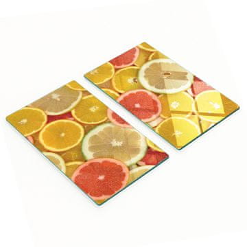 shumee Elegantne in trpežne steklene table z vzorcem citrusov 2x30x52 cm