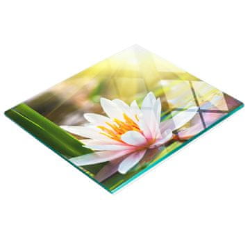 shumee Dekorativna steklena deska za rezanje z grafiko lokvanja 60x52 cm