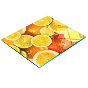 shumee Dekorativna steklena kuhinjska deska za rezanje citrusov 60x52 cm