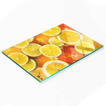 shumee Dekorativna steklena kuhinjska deska za rezanje citrusov 80x52 cm