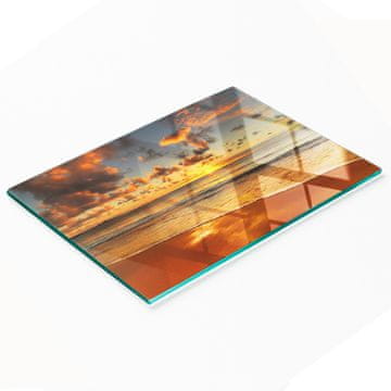 shumee Kaljena večnamenska dekorativna steklena tabla Beach Sun 80x52 cm