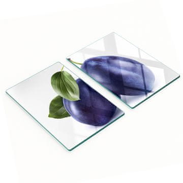 shumee Večnamenske dekorativne steklene table s potiskom sliv 2x40x52 cm