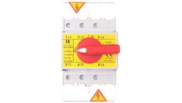 shumee 3P 63A odklopno stikalo z gumbom na rdečem odklopniku RSI-3063W03