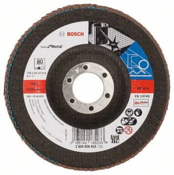 Bosch LAMELASTI BRUSNI KOLUT 125 mm X571 P 80 NAJBOLJŠE ZA KOVINO KONVEKSNO
