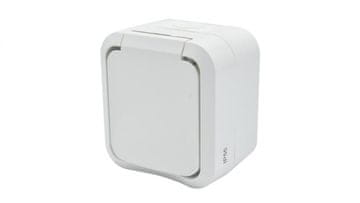 Duwi Aqua Pro enojna nadometna vtičnica z ozemljitvijo IP55 bela 60224