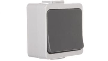 Timex Jantar-bis enojno stikalo z osvetlitvijo n/t IP44 sivo WNT-1J-b/S