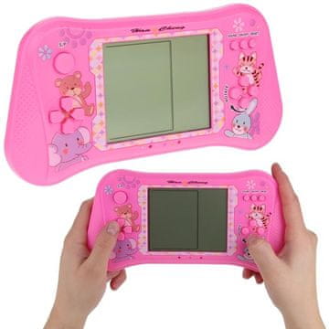 Nobo Kids Elektronska arkadna igra za otroke Tetris z zvokom konzole - roza