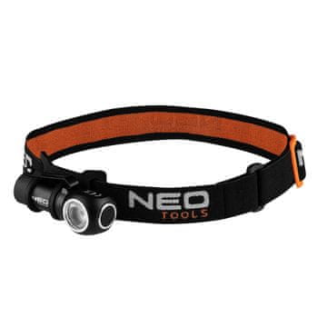 slomart Polnilna naglavna svetilka NEO TOOLS, 600 lm, USB magnetno polnjenje, CREE XPG3 LED