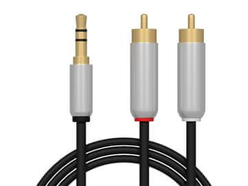 slomart Blow 3.5mm Jack na 2x RCA kabel (moški) 1.5m, kovinski