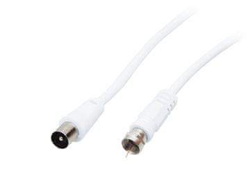 slomart Blow 4377# Antenski kabel F vtič - IEC (M) vtič, 3 m, bel