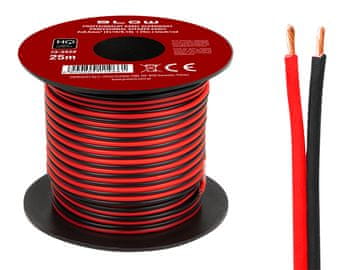 slomart Zvočniški kabel Blow 2x0,50mm, 25m, črno-rdeč