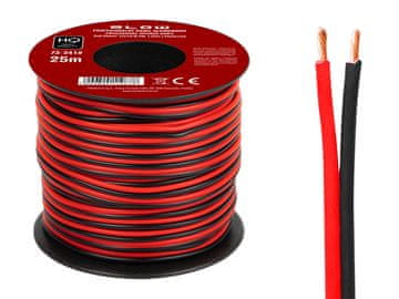 slomart Zvočniški kabel Blow 2x0,35mm, 25m, črno-rdeč
