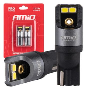 slomart Avtomobilske LED žarnice AMiO T10 W5W Canbus, bela, 12V/24V