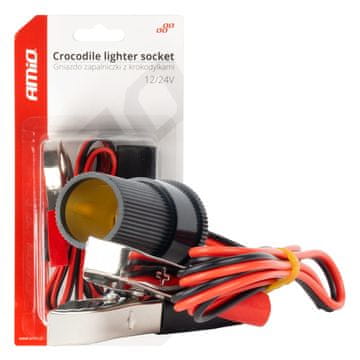 slomart AMiO adapter vtičnice vžigalnika s krokodilčki, 100 cm