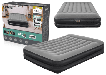 slomart Bestway Tritech 67403 Napihljiva postelja 203x152x46 cm, siva
