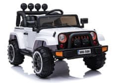 shumee Avtomobil na baterije Jeep BRD-7588 LED luči MP3 daljinski upravljalnik bela 4x4