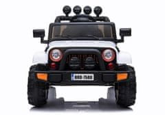 shumee Avtomobil na baterije Jeep BRD-7588 LED luči MP3 daljinski upravljalnik bela 4x4