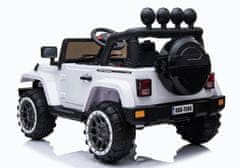 shumee Avtomobil na baterije Jeep BRD-7588 LED luči MP3 daljinski upravljalnik bela 4x4