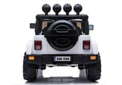 shumee Avtomobil na baterije Jeep BRD-7588 LED luči MP3 daljinski upravljalnik bela 4x4