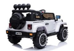 shumee Avtomobil na baterije Jeep BRD-7588 LED luči MP3 daljinski upravljalnik bela 4x4