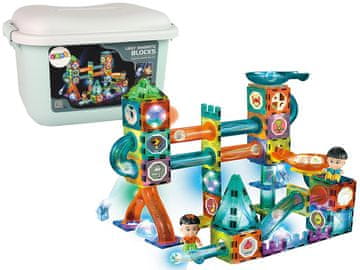 slomart LEAN TOYS Kocke magnetne zjeżdżalnia za kroglice 150 kosov