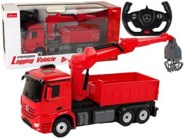 slomart Rastar RC tovornjak Mercedes s prijemalko, rdeč