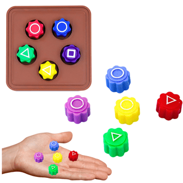 slomart Kocke za igro Gonggi LEAN TOYS - Squid Game, s podstavkom, 5 kosov