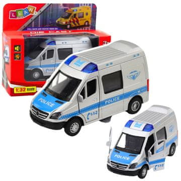 slomart Policijski avtomobil, kovinski, LEAN TOYS, 1:32, lučke, zvok