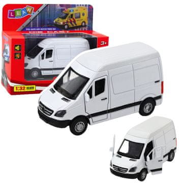 slomart Dostavno vozilo, kovinsko, LEAN TOYS, 1:32, lučke, zvok, belo